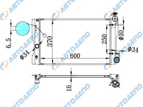 Радиатор охлаждения двигателя. TOYOTA ALLION, PREMIO NZT#, ZRT# TO-0436-16-K