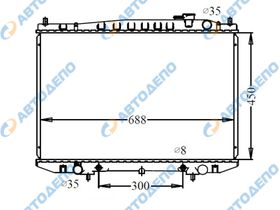 Радиатор охлаждения двигателя. NISSAN CEDRIC, CIMA, GLORIA, LEOPARD, DATSUN TRUCK HBY33, HY33, FHY33, JHBY33, JHY33, BD22, LRMD22, MY33, JMY33 NI-0047-32-AT-K