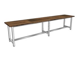 Лавка одинарная стандартная на металлокаркасе JAGUAR-SPORT 45х40х200 см