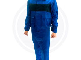 Костюм Специалист-1 с брюками, цв василек- синий, ткань 50% синт, 50% ХБ