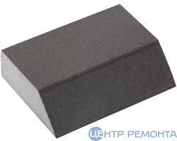 Губка четырехстороння со скошенным углом 125х90х25мм Р80 Китай