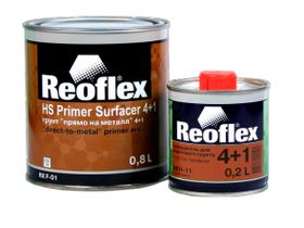 REOFLEX Грунт HS 2K(4+1) акрил. ПРЯМО НА МЕТАЛЛ+отв. (0,8л+0,2л) ЧЕРНЫЙ