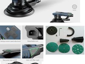 AUTO BUFF Шлифовальная машинка GX-BS01/3-125 эксц 3мм, 125мм, 400Вт