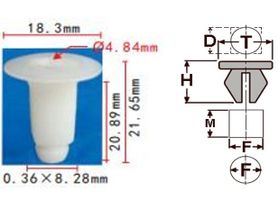 Клипса T-2002 (KJ-387) автомобильная под шуруп, 25шт.