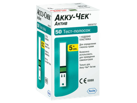 Тест-полоски Акку-Чек Актив (Accu-Chek Active), 50 шт/упаковка, Германия (Roche Diabetes Care GmbH)
