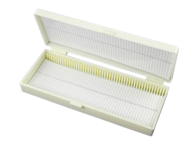 Штатив-бокс для 50 предметных стекол, полистирол для лабораторных исследований, Китай (Ningbo Greetmed Medical Instruments Co., Ltd.) 12005309