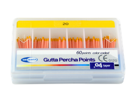 Штифт Медента эндоканальный гуттаперчевый, размер №20, конусность специальная 04, 60 шт/упаковка, Республика Корея (Meta Biomed Co., Ltd.) 04GUT20 P21