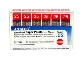 Штифт стоматологический бумажный (Paper points) конусность (taper) 02, размер №25, 200 шт/упаковка, Германия (VDW GmbH) V010550029025