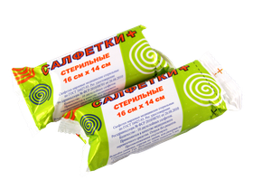 Салфетка двухслойная №10 16*14 см стерильная марлевая медицинская, плотность 30 г/м2, групповая упаковка, Россия (ООО "ПО "Медтекс")