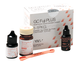 Набор GC Fuji Plus 1-1 PKG (цемент стеклоиономерный для постоянной фиксации керамики), цвет А3, 15 г+2*6,5 мл+7 мл, Япония (GC Corporation) 003211