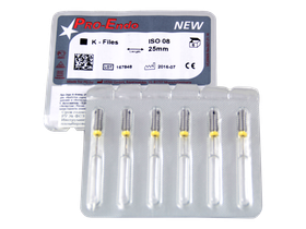 Про-Эндо К-Файлы дрильбор ручной (Pro-Endo K-Files) №08, длина 25 мм, 6 шт/упаковка, Германия (VDW GmbH) V200606025008
