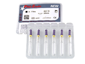 Про-Эндо К-Файлы дрильбор ручной (Pro-Endo K-Files) №10, длина 25 мм, 6 шт/упаковка, Германия (VDW GmbH) V200606025010