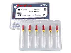 Про-Эндо К-Файлы дрильбор ручной (Pro-Endo K-Files) №25, длина 25 мм, 6 шт/упаковка, Германия (VDW GmbH) V200606025025