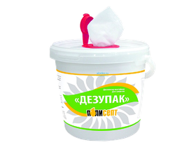 Дезупак диспенсер-контейнер для салфеток (3,9 л)+100 салфеток, Россия (ООО "Полисепт")