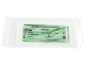 Капроаг (нить хирургическая капроновая антимикробная с хлоргексидином биглюконатом) EP(2), USР(3/0), длина 75 см, игла колющая HR25, 1/2 окружность, Россия (ООО "Репромед")