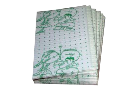 Нагрудник-салфетка медицинская,  JNB 33*45 см, с рисунком "Мальчик и Девочка" (цвет рисунка зеленый), целлюлоза+полиэтилен, 500 шт/упаковка, Китай (Shanghai Dochem Industries Co., Ltd.) 11091