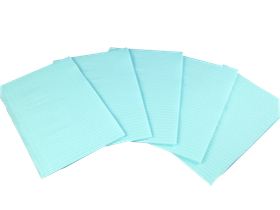 Салфетка (нагрудник) для пациента 33*45 см бумажно-полиэтиленовая (двухслойная, стандарт 1+1) "Kristident", голубая, 500 шт/упаковка, Россия (ООО "Кристи")