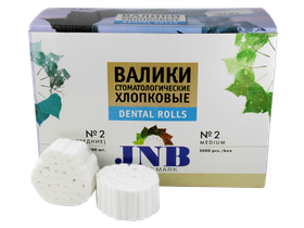 Валики ватные JNB медицинские стоматологические хлопковые №2, 2000 шт/упаковка, Китай (Shanghai Dochem Industries Co., Ltd.) К0000000058