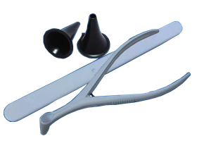 Набор оториноларингологический "ЕваЛор" одноразовый стерильный, тип 2 (зеркало носовое №30, шпатель для языка, воронка ушная №1, №3), Россия (Полимерные изделия)