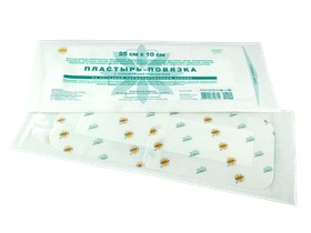 Пластырь-повязка Leiko 25*10 см фиксирующий на нетканой основе с акриловым клеем с впитывающей подушечкой, стерильный, 50 шт/упаковка, Китай (Jiangsu Nanfang Medical Co., Ltd.), 113868
