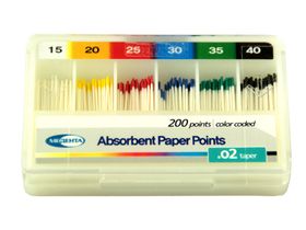 Штифт Медента эндоканальный абсорбирующий бумажный, рр №15-40, кон. 02, 200 шт/уп., Meta Biomed