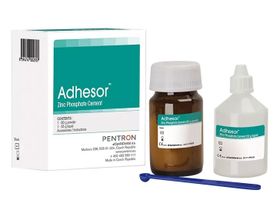 Цемент цинкфосфатный мелкозернистый для фиксации коронок "Адгезор Файн", 80 г (порошок) +55 г. (жидкость), Чехия ( SpofaDental) E002070