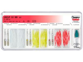 Набор беззольных штифтов Uniclip, размер 0,8 мм (120 штифтов+ 6 дрилей+ 1 ключ), Швейцария (Maillefer) C226U00000800