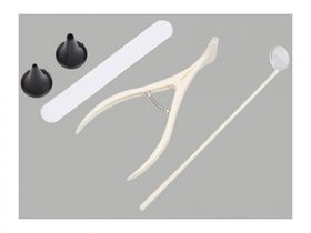 Набор изделий для оториноларингологических осмотров, одноразовый стерильный, тип 1 (воронка ушная-2 шт, зеркало носовое–1 шт, шпатель пл.- 1 шт, зеркало гортанное-1 шт), Россия (ООО "Юникорнмед") НЛ00-01