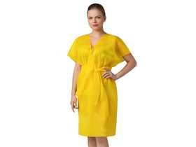 Халат "Кимоно", из нетканого материала спандбонд (желтый), 10 шт/упаковка, Россия (Акционерное общество "Чистовье") 01-568