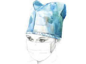 Шапочка-колпак нестерильная, спанбонд плотность 42 г/м2, голубая, размер 54-62, высота 18 см, 25 шт/упак., Россия (Гекса-нетканые материалы)