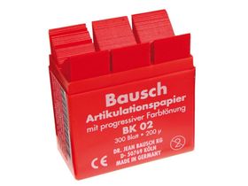 Бумага артикуляционная Бауш ВК 02 (200 мкм), красная (2 форма), 300 шт/упаковка, Германия (Dr. Jean Bausch GmbH &Co. KG)