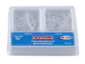 Клинья фиксирующие пластиковые (светопрозрачные), 25 тонких+15 средних, Россия (ООО "ТОР ВМ") 1.810