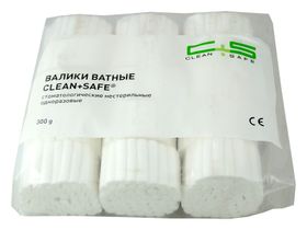 Валики ватные Clean+Safe® №1 стоматологические нестерильные одноразовые, длина 38 мм, диаметр 8 мм., 840 штук/упаковка, Китай (Changzhou Shengjie Medical Products Co., Ltd.)