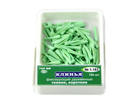 Клинья фиксирующие деревянные (зеленые), 100 шт/упаковка, Россия (ООО "ТОР ВМ") 1.183