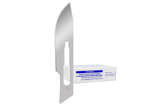 Лезвие для скальпеля одноразовое Apexmed №22 из углеродистой стали, 100 шт/упаковка, Индия ("Aditya Dispomed Products Private Limited") 0601-01-22