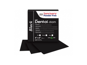 Коффердам латексный черный (Black Latex Dental Dam) плотный, размер 152 мм*152 мм, 36шт./уп., Малайзия ("Sanctuary Health SDN. BHD.")