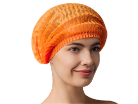 Шапочка-берет "Шарлотка" медицинская, из нетканых материалов, нестерильная, одноразовая на резинке "Чистовье" оранжевая, 50 шт/упаковка, Россия (Акционерное общество "Чистовье") 603-206