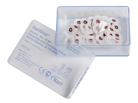 Диски полировочные OptiDisc грубые, диаметр 12,6 мм для шлифования и полирования (бордовые), 80 шт/упаковка, Швейцария (KerrHawe S.A.) 4198