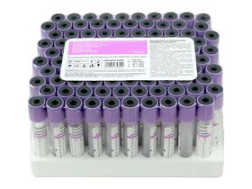 Пробирка вакуумная 2 мл, размер 13х75 мм, с ЭДТА К3 (материал колбы - ПТЭФ), 100 штук/упаковка, Китай ("Тайчжоу Хонод Медикал Ко., Лтд.") HD1145