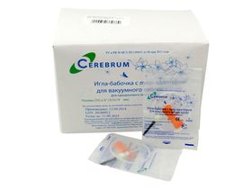 Игла-бабочка 25G*3/4(0,5*19 мм) одноразовая стерильная, с луер-адаптером, 100 шт/упаковка, Китай (Jiangxi Hongda Medical Equipment Group Ltd)