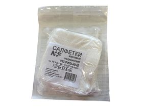 Салфетка 7,5*7,5 см марлевая медицинская, стерильная, 8 сложений, плотность 32 грамма, 10 штук/упаковка, Россия (ООО "Ньюфарм")