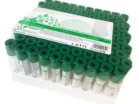 Пробирка вакуумная 13х75 мм с крышкой, с наклейкой (с Li-гепарином), объемом  4 мл, 100 штук/упаковка, Китай ("Чжецзян Гундун Медикл Текнолоджи Ко., Лтд.")