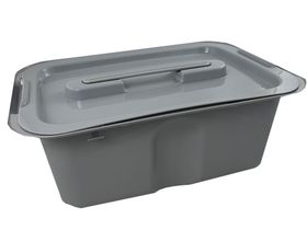 Емкость-контейнер полимерный для дезинфекции и предстерилизационной обработки медицинских изделий ЕДПО-5 по ГИКС.942711.110 ТУ, цвет серый, Россия 14611
