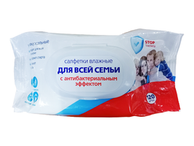 Салфетки влажные "Эконом Smart" с антибактериальным эффектом, 120 штук/упаковка, Россия (ООО "Авангард")