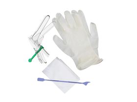 Набор изделий гинекологических для забора отделяемого шейки матки и влагалища одноразовый стерильный "Фемина" (зеркало по Куско, перчатки, салфетка, шпатель), размер S, 60 наборов/упаковка, Россия (ДиаКлон) 405S0038SP