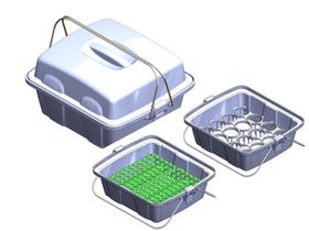 Укладка-контейнер УКП-100-01-"Кронт" полимерный для доставки проб биологического материала в пробирках и флаконах, Россия (Кронт-М)