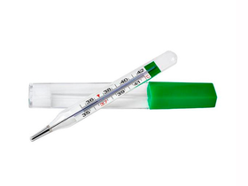 Термометр медицинский максимальный стеклянный "Импекс-Мед" с термометрической жидкостью, без покрытия, Китай ("Wuxi Medical Instrument Factory")