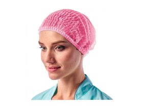 Шапочка медицинская "Unite-Шарлотта" одноразовая,нетканного материала СМС, с одной резинкой, 12 гр/м2, цвет розовый, 100 штук/упаковка, Россия (ООО "Юнт-Прод")