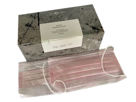Маска медицинская "Dental Formula" из нетканного материала, одноразовая 3-х слойная на резинке, цвет розовый, 50 шт/упаковка, Россия (ООО "Маска")
