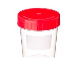 Контейнер для биоматериала 125 мл с винтовой крышкой, стерильный, градуировка, окно для записи, 250 штук/упаковка, Россия (ООО "Генезис") КБКС-125